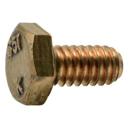 Midwest Fastener Not Graded, 1/4"-20 Hex Head Cap Screw, Plain Silicon Bronze, 1/2 in L, 10 PK 39321
